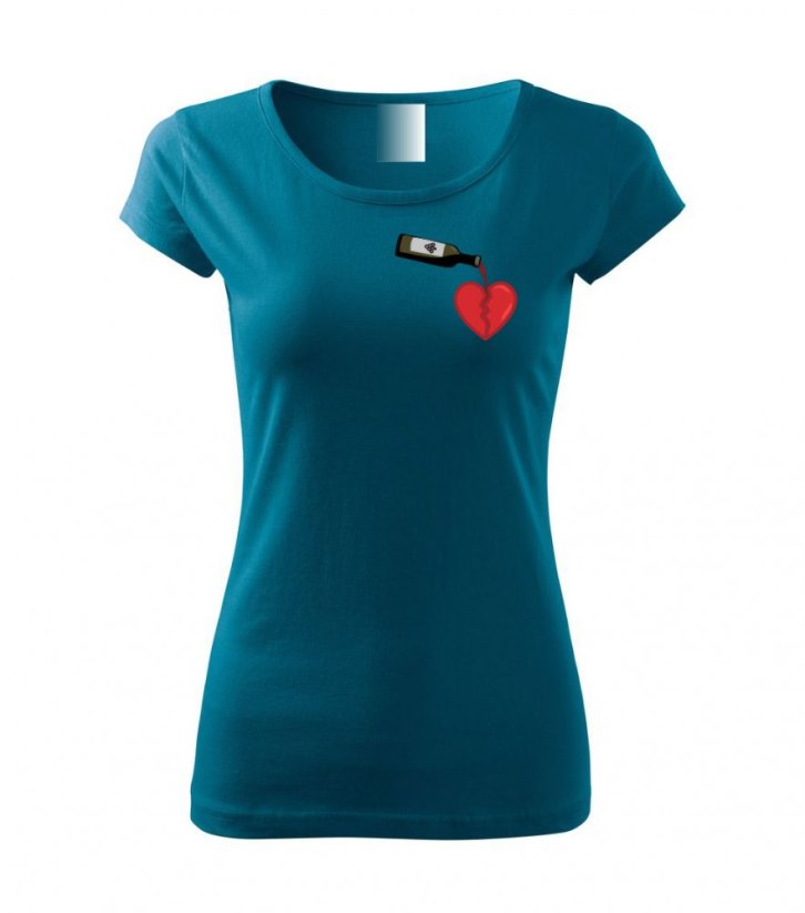 Dámské tričko - Lék na bolavé srdce - Barva: Petrolejová