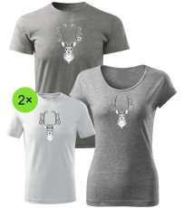 Vianočný rodinný set - 2x Detské tričko - Jelene