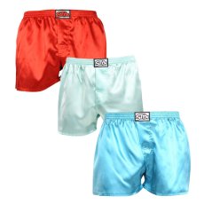 3PACK pánské trenky Styx klasická guma saténové vícebarevné (3C06372)