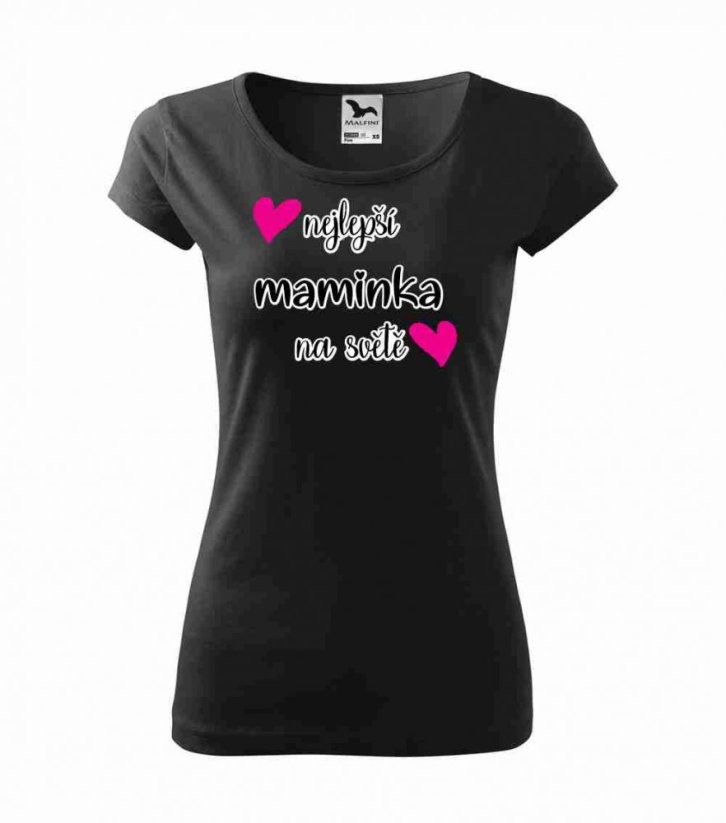 Dámské tričko - Nejlepší maminka na světě - Barva: Černá