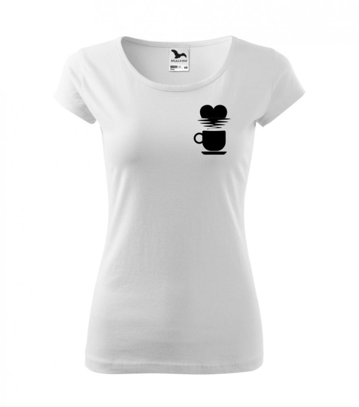 Dámské tričko - Love kafe - Barva: Bílá