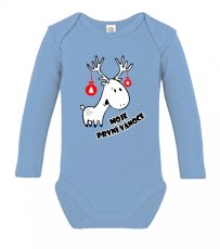 Vánoční body s dlouhým rukávem - Jelen s baňkami