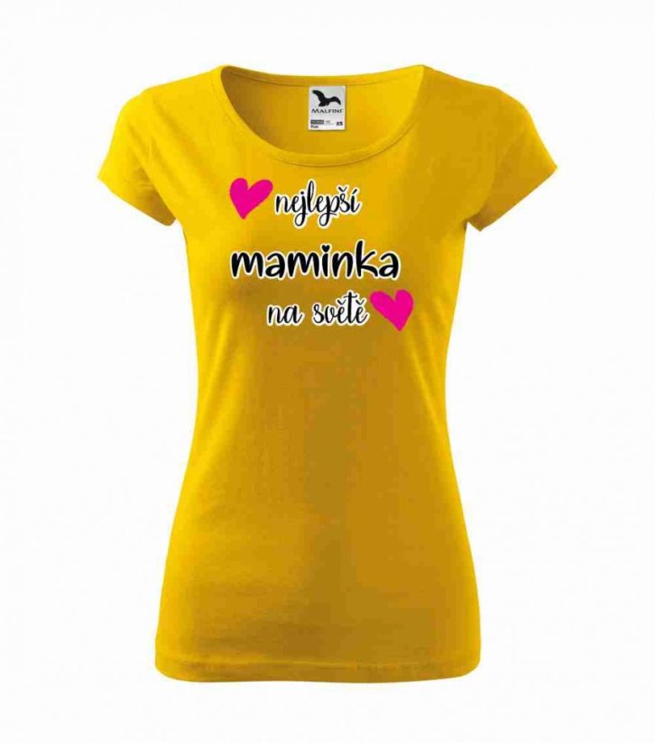 Dámské tričko - Nejlepší maminka na světě - Barva: Žlutá