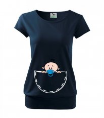 Tehotenské tričko - Bábätko vo vrecku - Chlapček