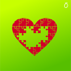 Nažehlovací motiv - Srdíčkové puzzlíky (dámské)