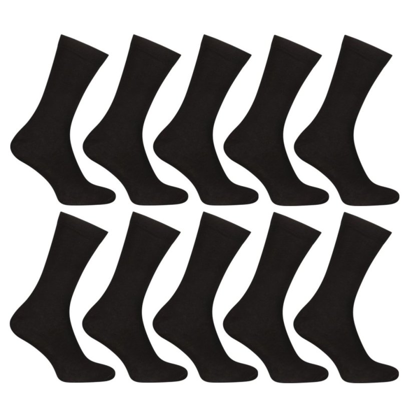 10PACK ponožky Nedeto vysoké bambusové černé (10PBV01) - Velikost: XL