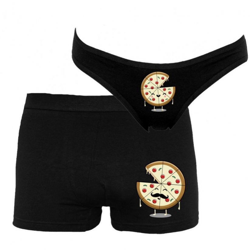 Boxerky a kalhotky - Pizza 2 - Barva: Černá