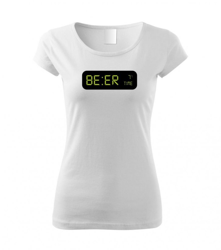 Dámské tričko - Beer time - Barva: Bílá