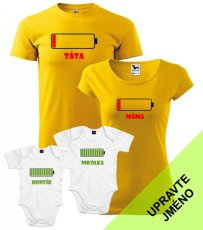 Rodinný set - Trička a 2x Body - Baterky