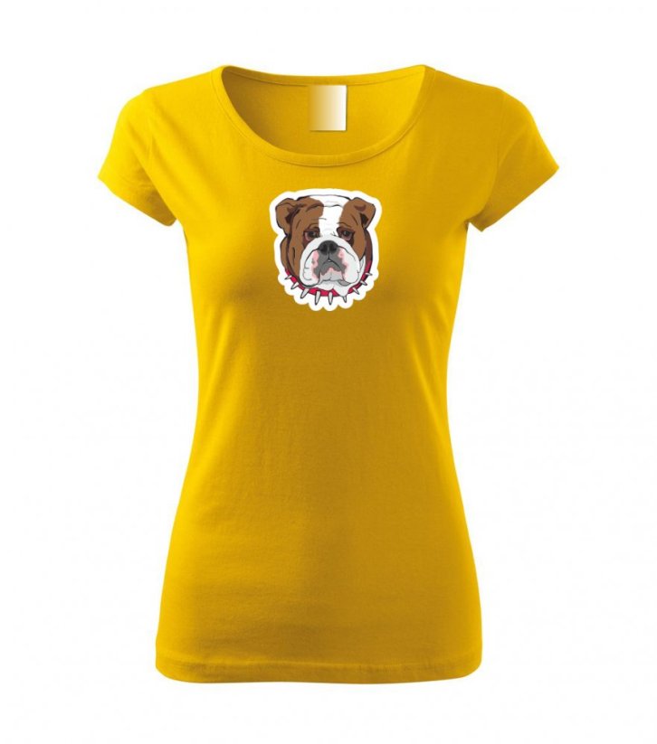Dámské tričko - Buldok - Barva: Žlutá