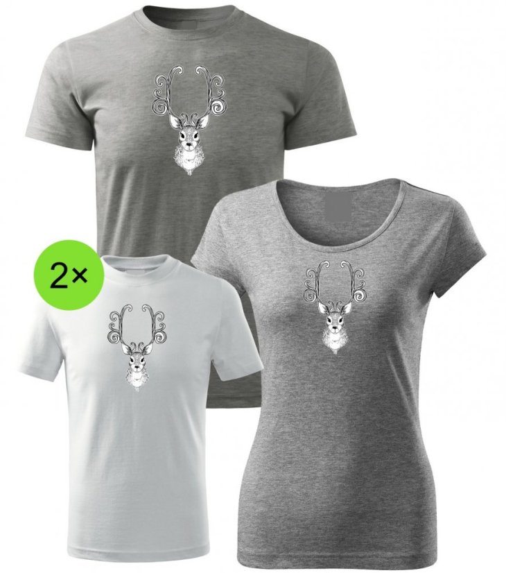 Vánoční rodinný set - 2x Dětské tričko - Jeleni Vánoční rodinný set - 2x Dětské tričko - Jeleni