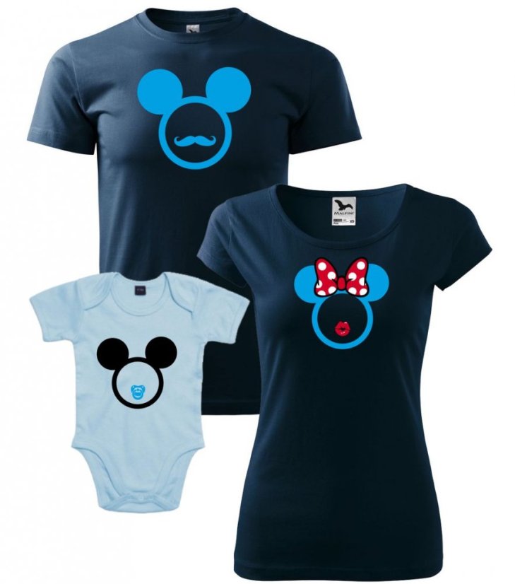 Rodinný set - Trička a Body - Mouse chlapeček Rodinný set - Trička a Body - Mouse chlapeček