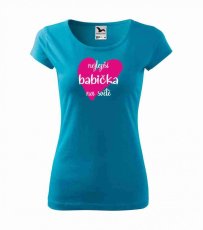 Dámské tričko - Srdíčko - Nejlepší babička na světě - Povidlo