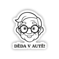 Samolepka na auto - Děda v autě