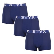 3PACK pánské boxerky Styx sportovní guma tmavě modré (3G968)