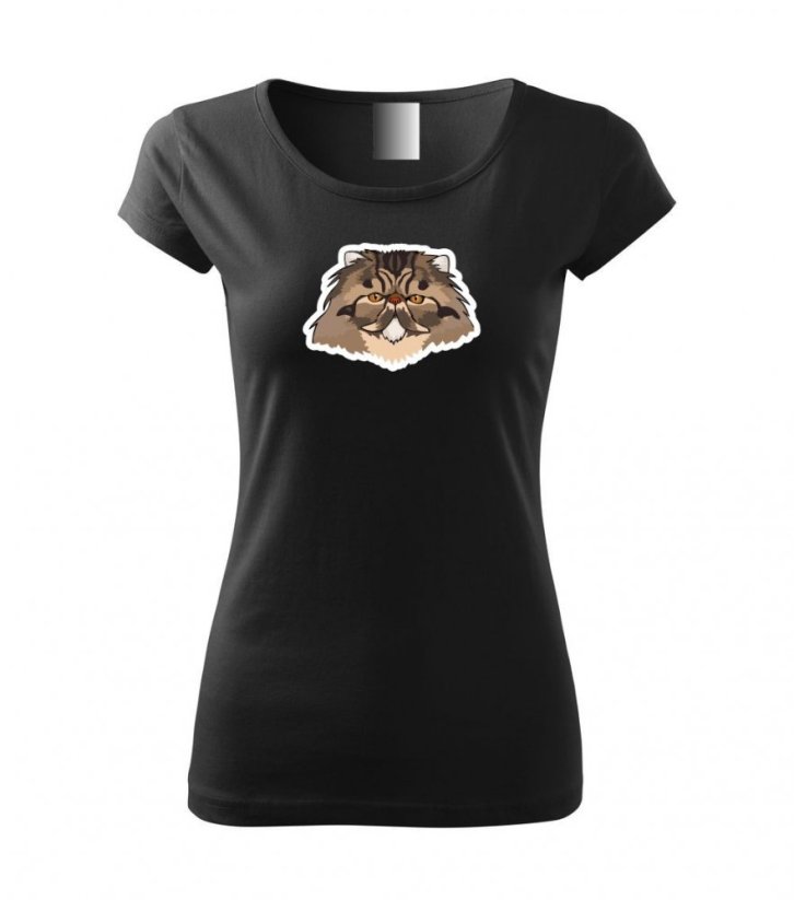 Dámské tričko - Kočka perská - Barva: Černá