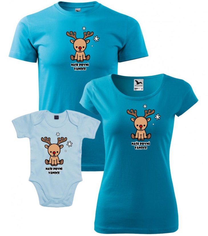 Vánoční rodinný set - Body - Sob - naše první vánoce Vánoční rodinný set - Body - Sob - naše první vánoce