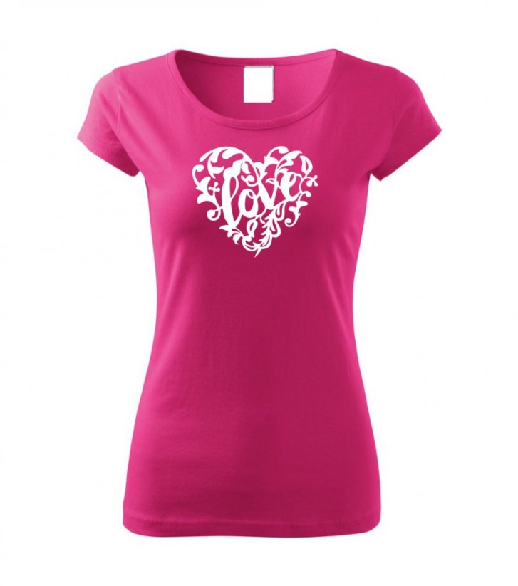 Dámské tričko - Love - Barva: Purpurová