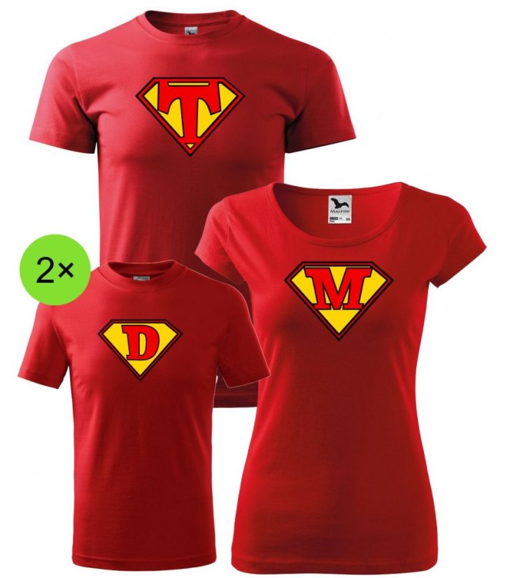 Rodinný set - 4x Tričko - Super rodina