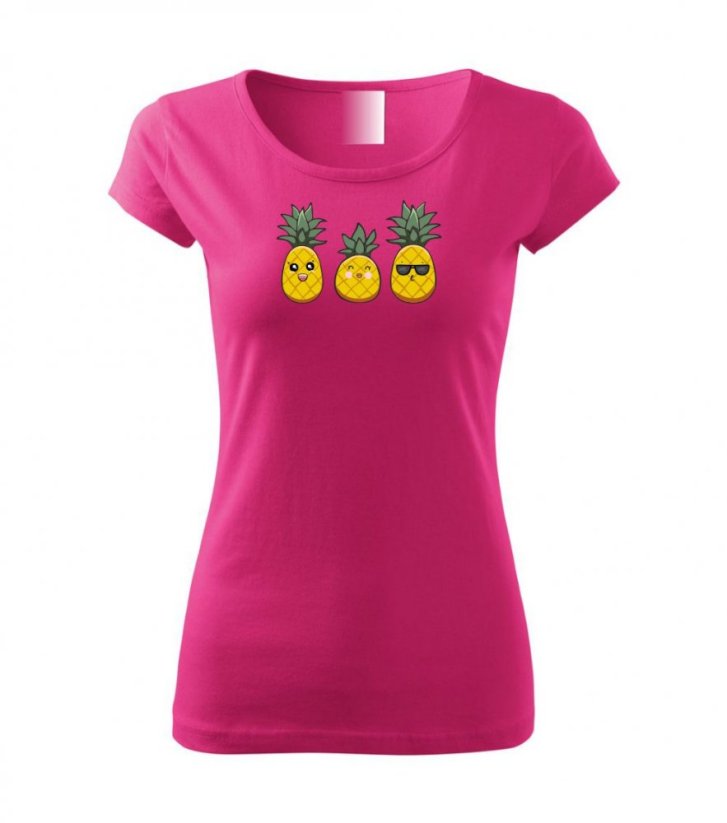 Dámské tričko - Ananas - Barva: Purpurová