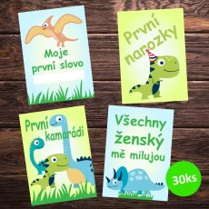 Klučičí milníkové kartičky - Dinosauři