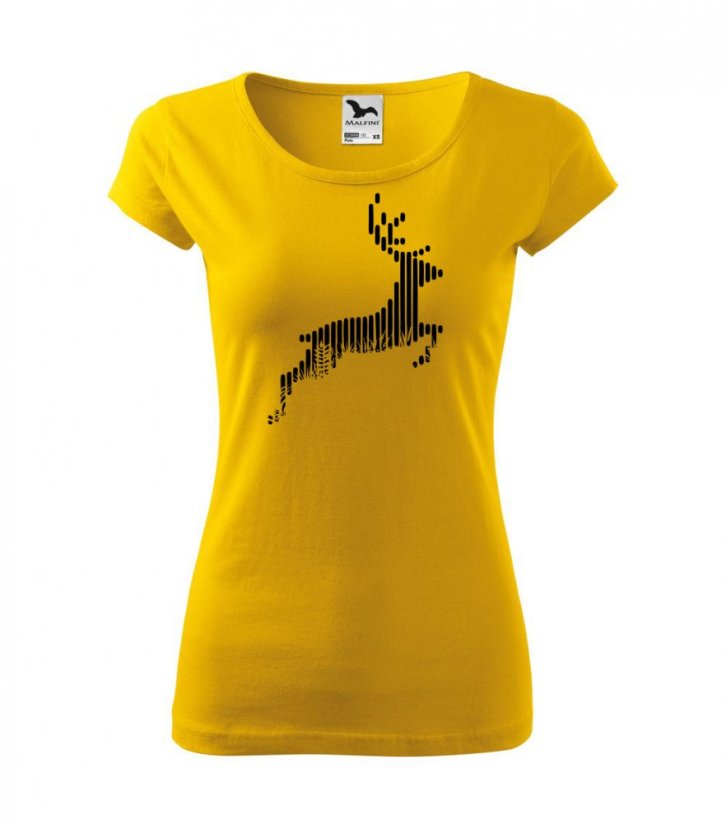 Dámské tričko - Jelen - Barva: Žlutá