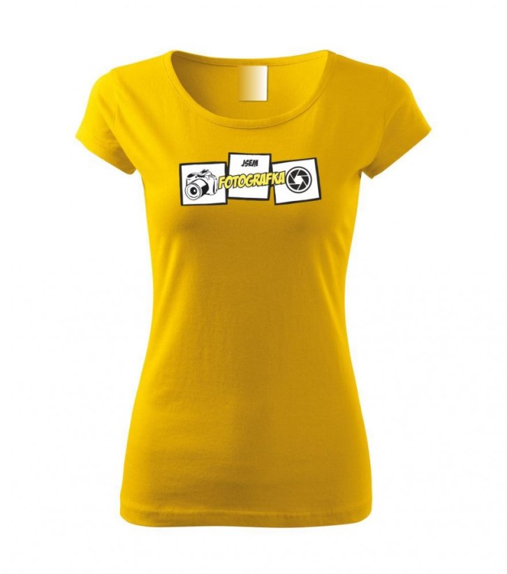 Dámské tričko - Jsem fotografka - Barva: Žlutá