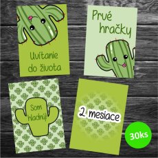 Detské míľnikové kartičky - Kaktus
