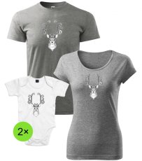 Vánoční rodinný set - 2x Body - Jeleni