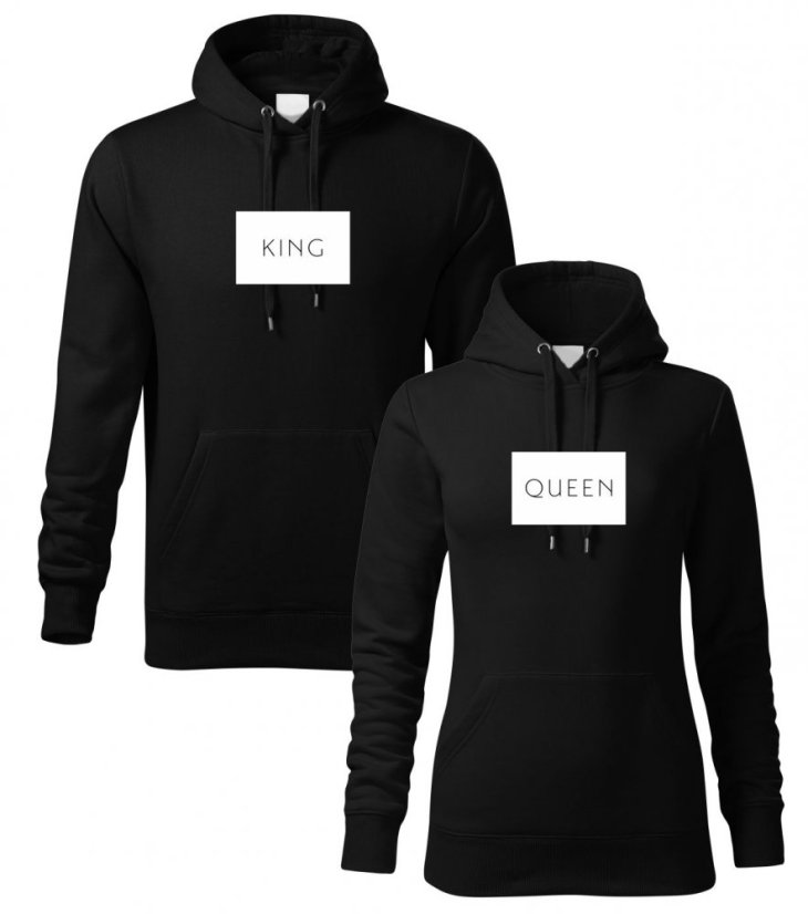 Mikiny pro páry - King and queen - Bílá