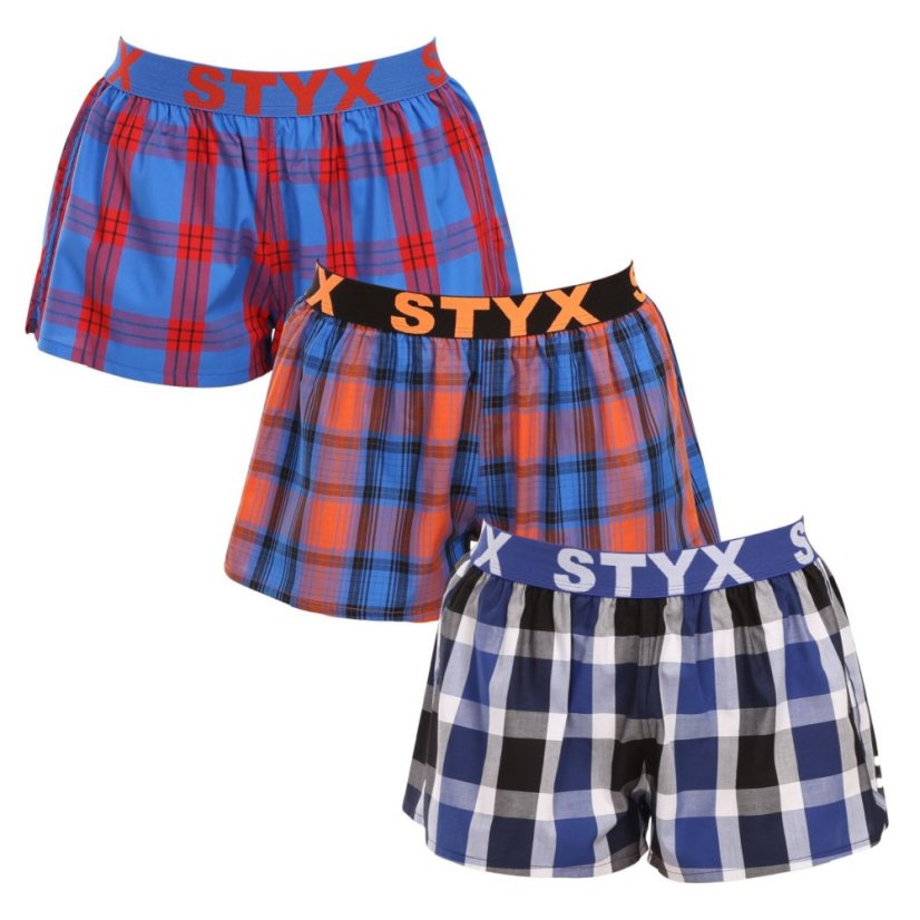 3PACK dámské trenky Styx sportovní guma vícebarevné (3T100619)