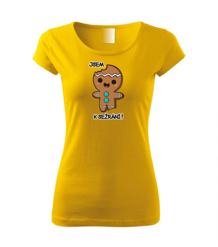 Dámské tričko - Jsem k sežrání - Barva: Žlutá
