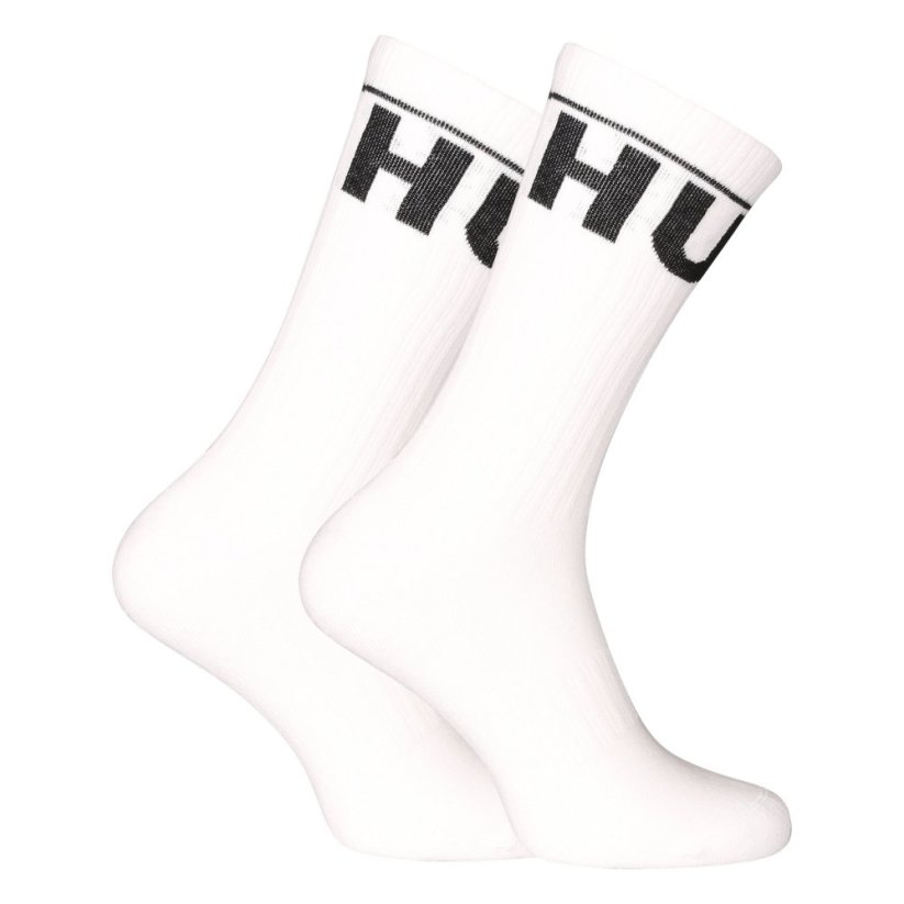 2PACK ponožky Hugo vysoké bílé (50510647 100) - Velikost: L