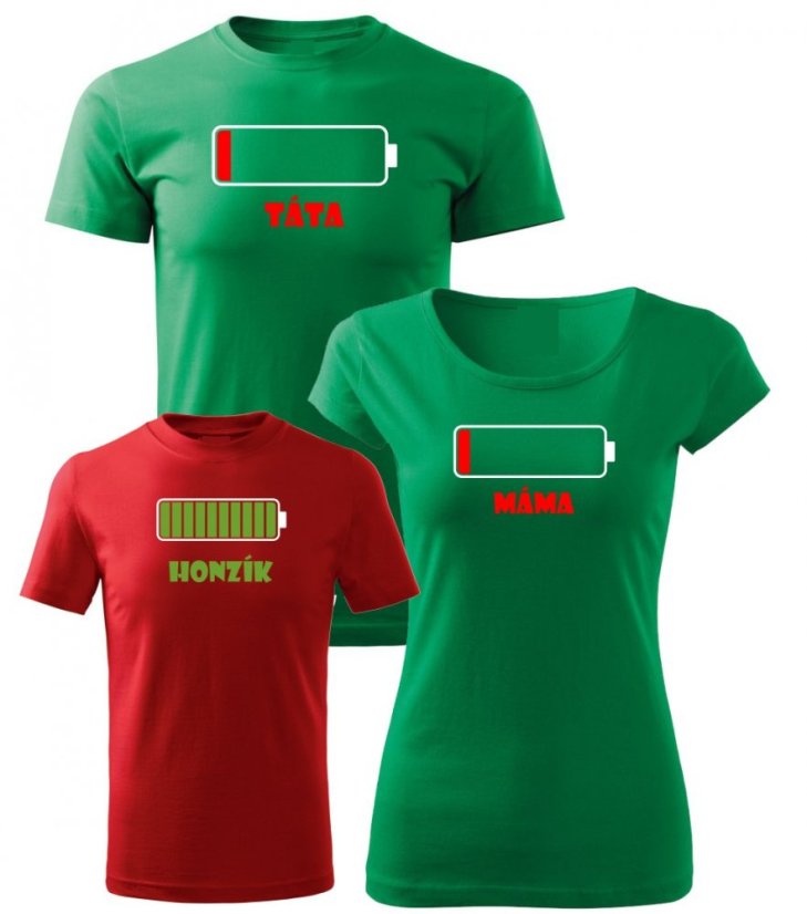 Rodinný set - 3x Tričko - Baterky
