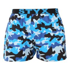 Pánské trenky Styx art sportovní guma maskáč modrý (B1850)