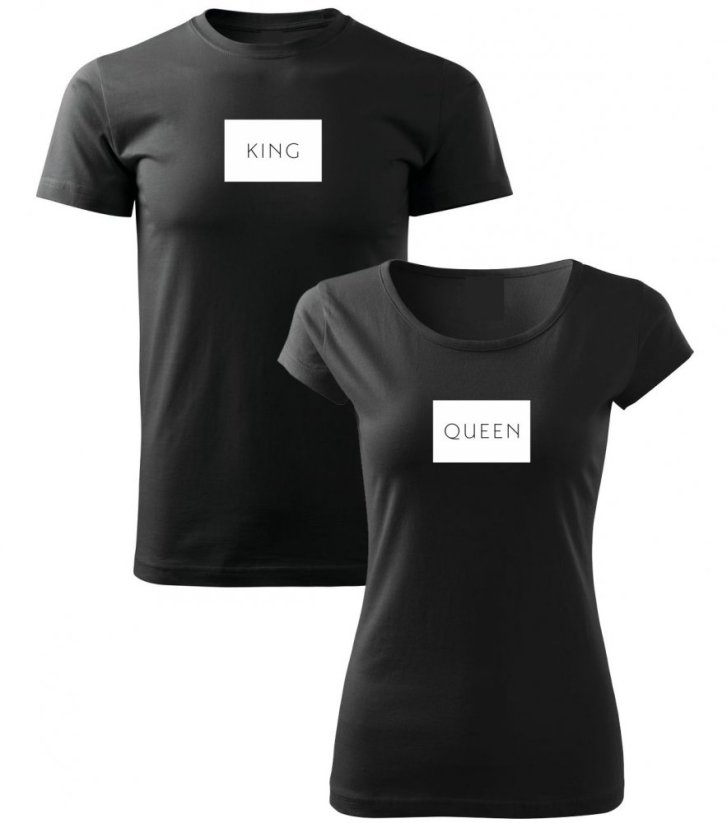 Párové tričká - King and queen - Biela