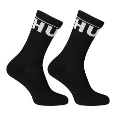 2PACK ponožky HUGO vysoké černé (50510647 001)