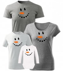 Vánoční rodinný set - Dětské tričko a body s dlouhým rukávem - Sněhuláci