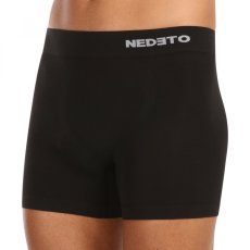 Pánské boxerky Nedeto bezešvé bambusové černé (NDTB001S) L