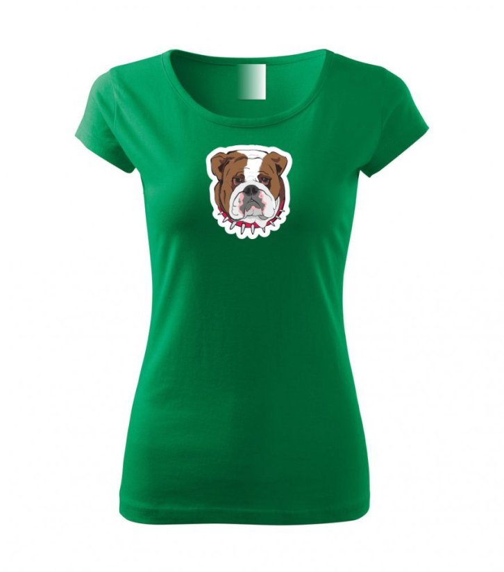 Dámské tričko - Buldok - Barva: Středně zelená