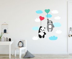 Dětské samolepky na zeď - Lenochod a panda