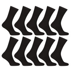 10PACK ponožky Nedeto vysoké bambusové černé (10PBV01)