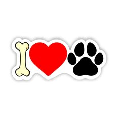 Samolepka na auto - I love dogs