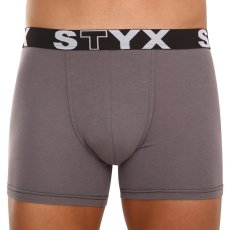 3PACK pánské boxerky Styx long sportovní guma tmavě šedé (3U1063)