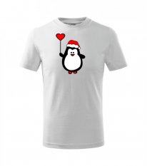 tričko s vánočním motivem - tučňák - srdíčko - Povidlo