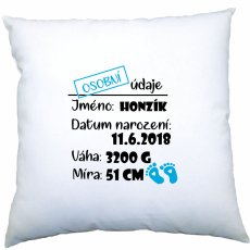 Polštářek - Osobní údaje - chlapeček