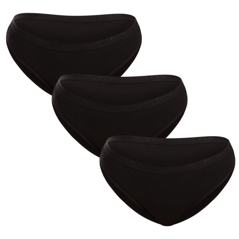 3PACK dámské kalhotky Pietro Filipi černé (3KB001) - Velikost: S