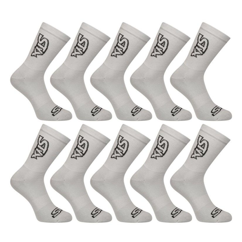 10PACK ponožky Styx vysoké šedé (10HV1062) - Velikost: XL