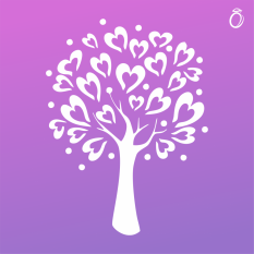 Nažehlovací motív - Srdiečkový strom