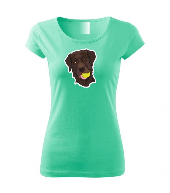 Dámské tričko - Labrador hnědý - Barva: Mátová